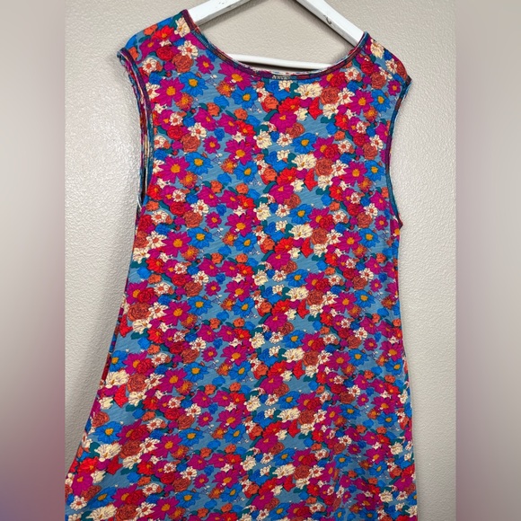 Natural Life Hangout 100% Cotton Boho Midi‎ Dress Pink Floral Size S Sundress - Picture 10 of 10
